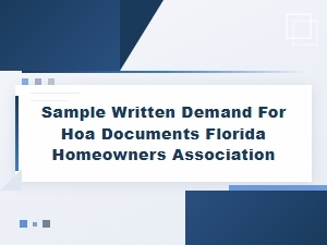Sample Demand Letter for Florida Hoa Documents