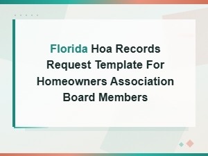 Florida Hoa Records Request Template Guide