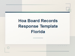 Florida Hoa Board Records Request Response Template